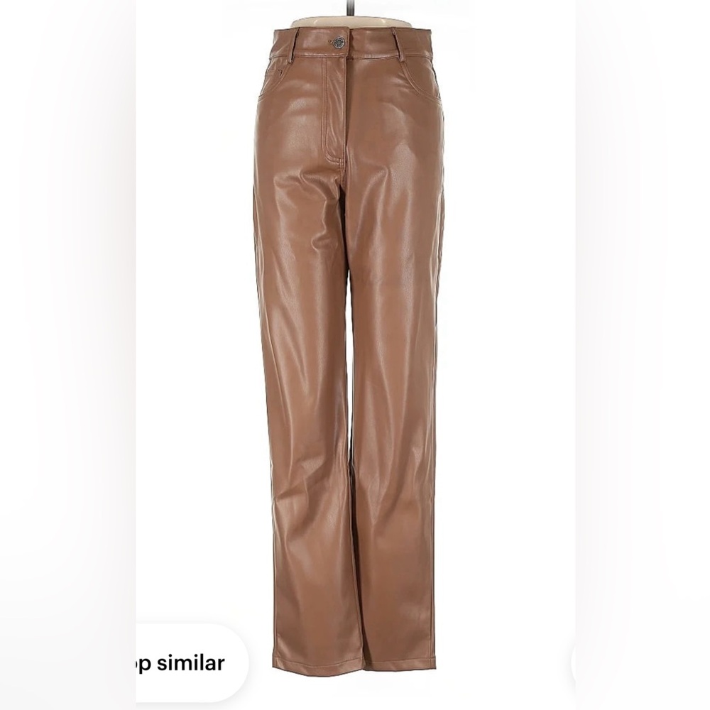ILLA ILLA Tan Faux Leather Pants